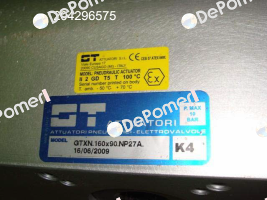GTXN.160x90.DA.NP27A.F10/F12.000 / 58045 GT Attuatori