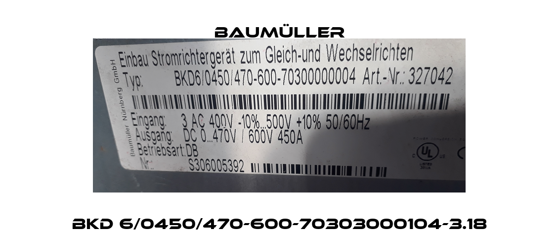 BKD 6/0450/470-600-70303000104-3.18 Baumüller