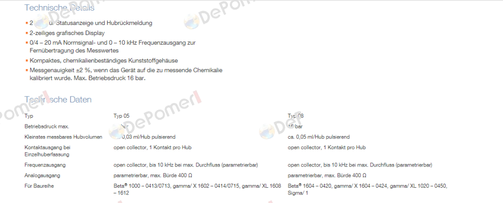 DFMA Type:05 - Durchflussmenge 0,1-13l/h ProMinent