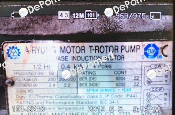 Motor for AMTP-400V-206HA(VB) A-Ryung