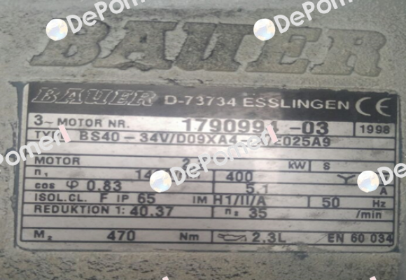 Type: BS40-34V/D09XA4-K/E025A9 Bauer