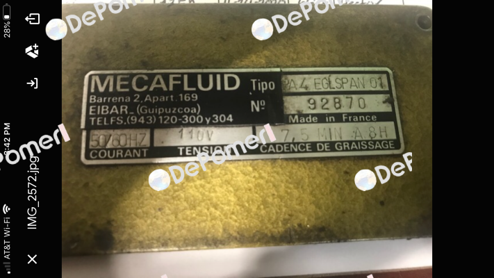 PA4EGLSPAN01 Mecafluid