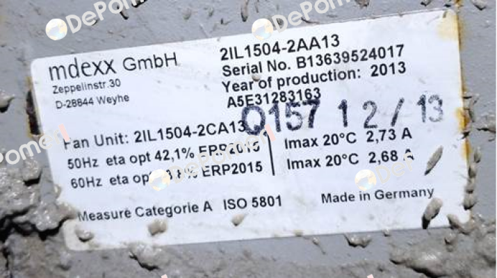 2IL1504-2AA13 S/N: B13639524017 Mdexx