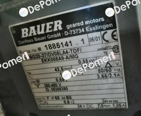 Type: BG20-37/DV08LA4-TOF/EKK008A9-A/MG Bauer
