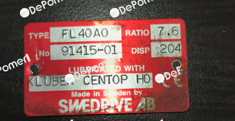 Type: FL 40 AO - 0 - 0 - 204 - R Swedrive
