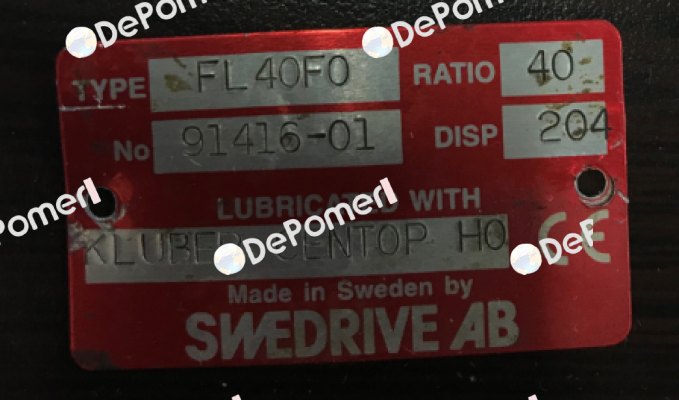Type: FL 40 FO - 0 - 0 - 204 - R Swedrive