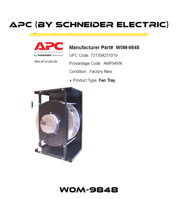 W0M-9848 APC (by Schneider Electric)