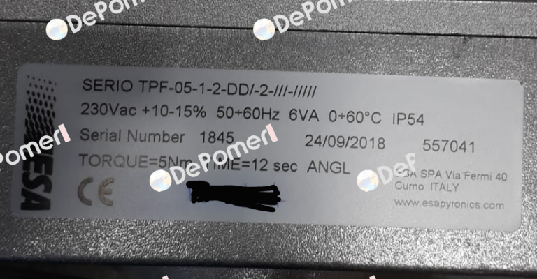 TPF-05-1-2-DD/-2-///-///// ESA Pyronics International