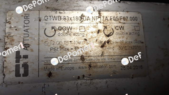 GTWB.83x180.DA.NP17A.F05/F07.000 GT Attuatori