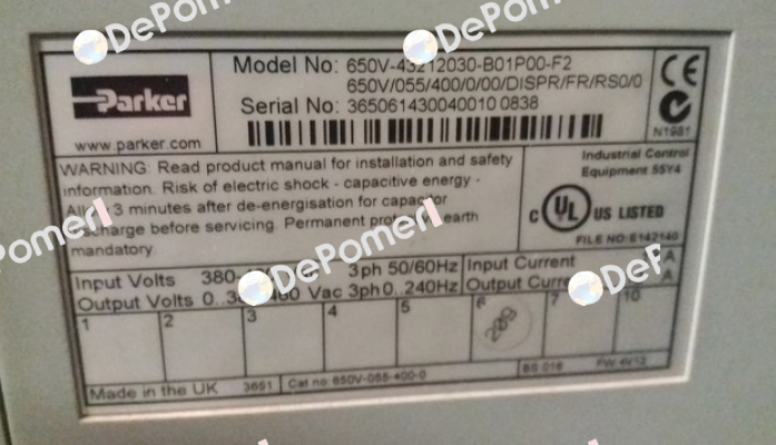 650G-43216030-B01P00-A2 Parker