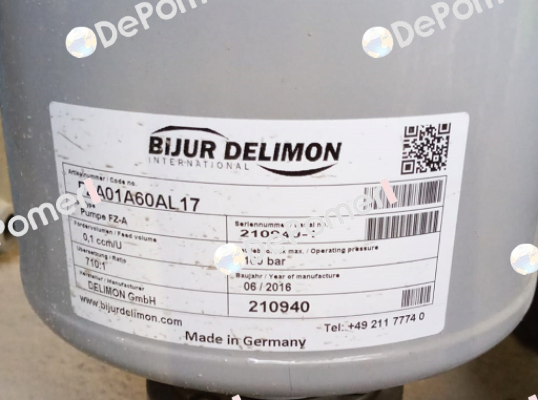 FZA01B60AL17 Bijur Delimon