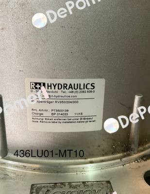 PN: PT3500139 / RV 350/204/300 R+L HYDRAULICS