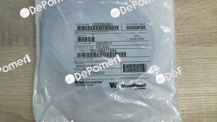 PN:1200060561 (804006E03M030), Type: MMC-4P-4W-MM-ST-3M-PVC Molex