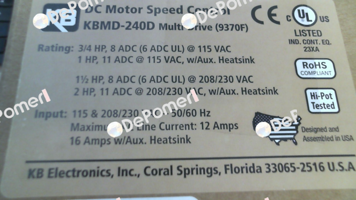 KBMD-240D (9370) KB Electronics