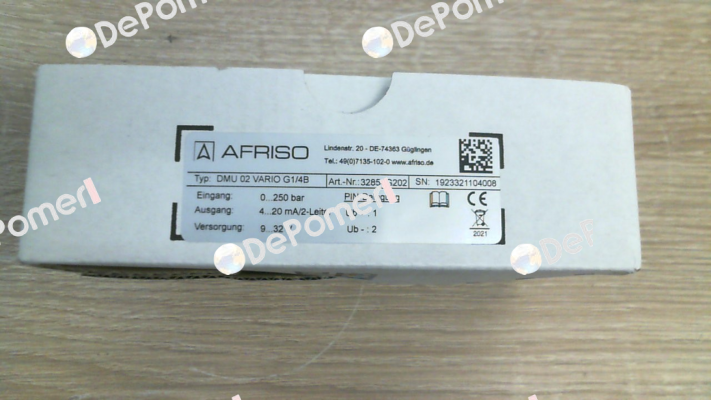 DMU 02 Vario 0/250bar G1/4B G2O2 (32854G2O2) Afriso