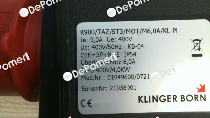 K900/TAZ/ST3/Mot/M6,0A/KL-Pi/Phw (0104.9600) Klinger Born