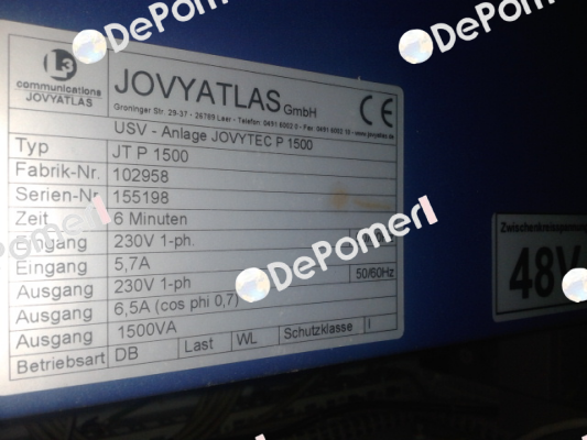 USV JOVYTEC P 1500-6 JOVYATLAS
