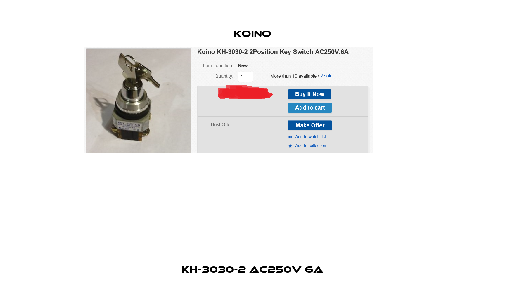KH-3030-2 AC250V 6A Koino
