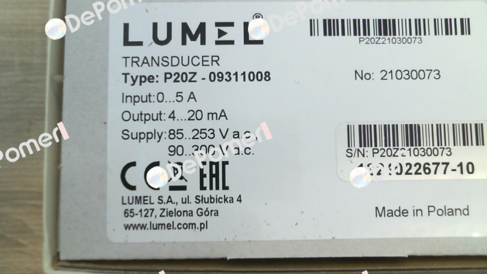 P20Z 09311008 LUMEL
