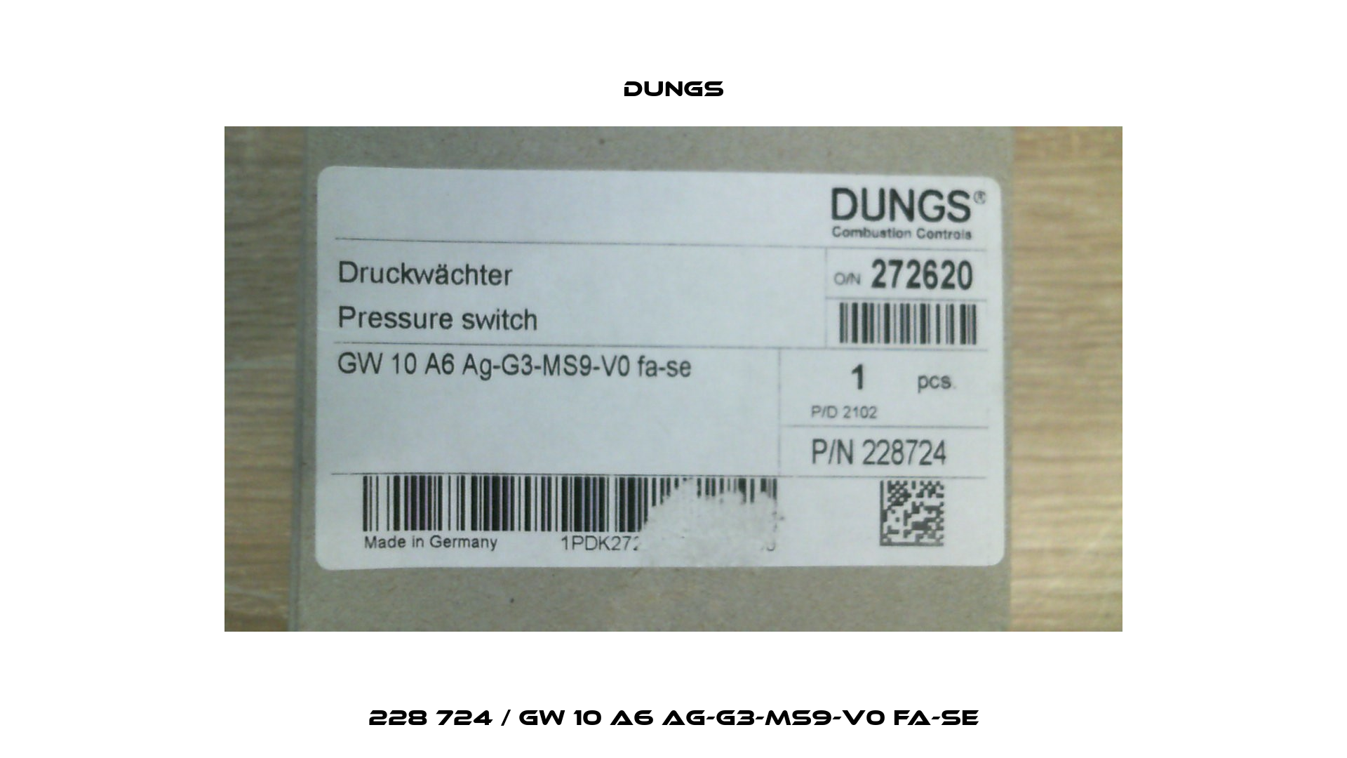 228 724 / GW 10 A6 Ag-G3-MS9-V0 fa-se Dungs