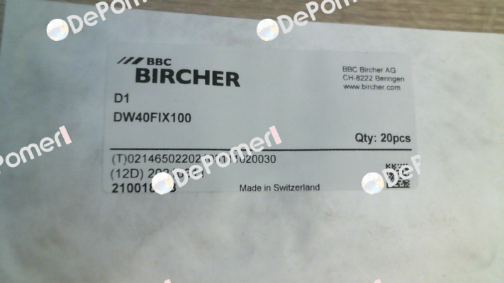 210018 / DW40FIX100 Bircher