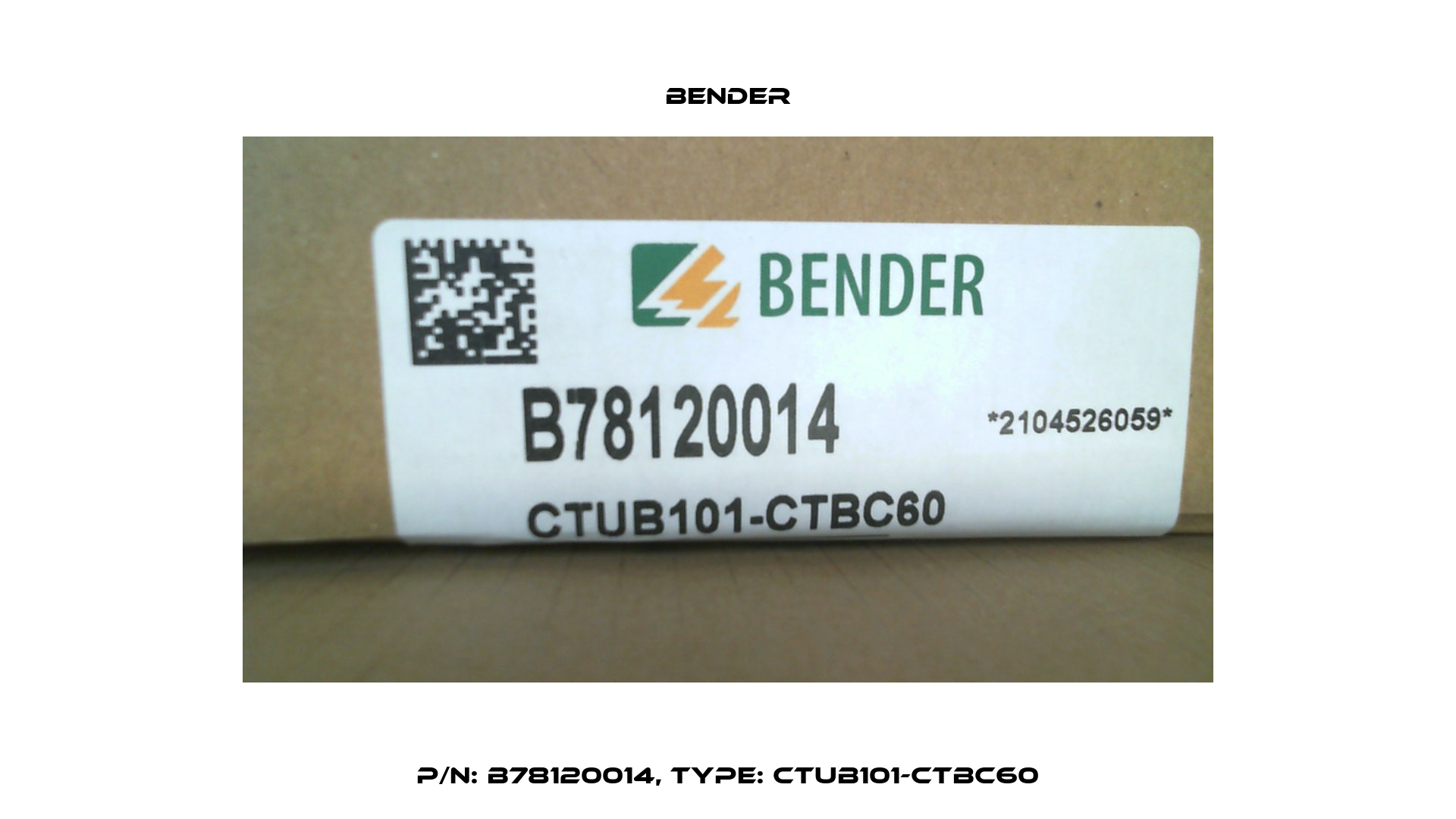 p/n: B78120014, Type: CTUB101-CTBC60 Bender