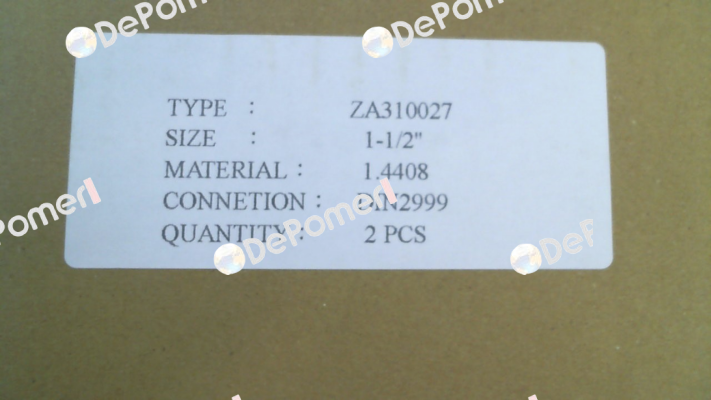 11/2", PN64, 1.4408/PTFE-FKM (ZA310027) End Armaturen