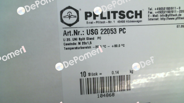 USG 22053 PC (pack x10) PFLITSCH
