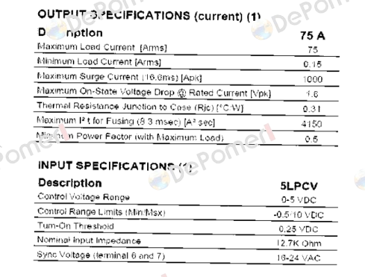 5LPCV2475 5 VDC  Crydom