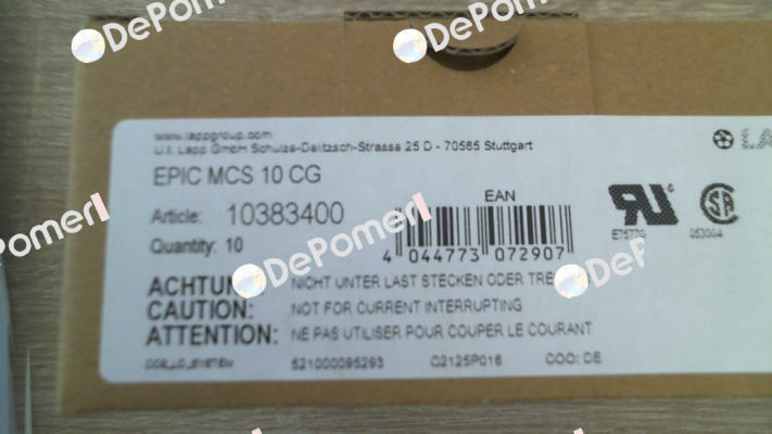 10383400 / 20EPIC MCS 10 CG (pack x10) Lapp Kabel