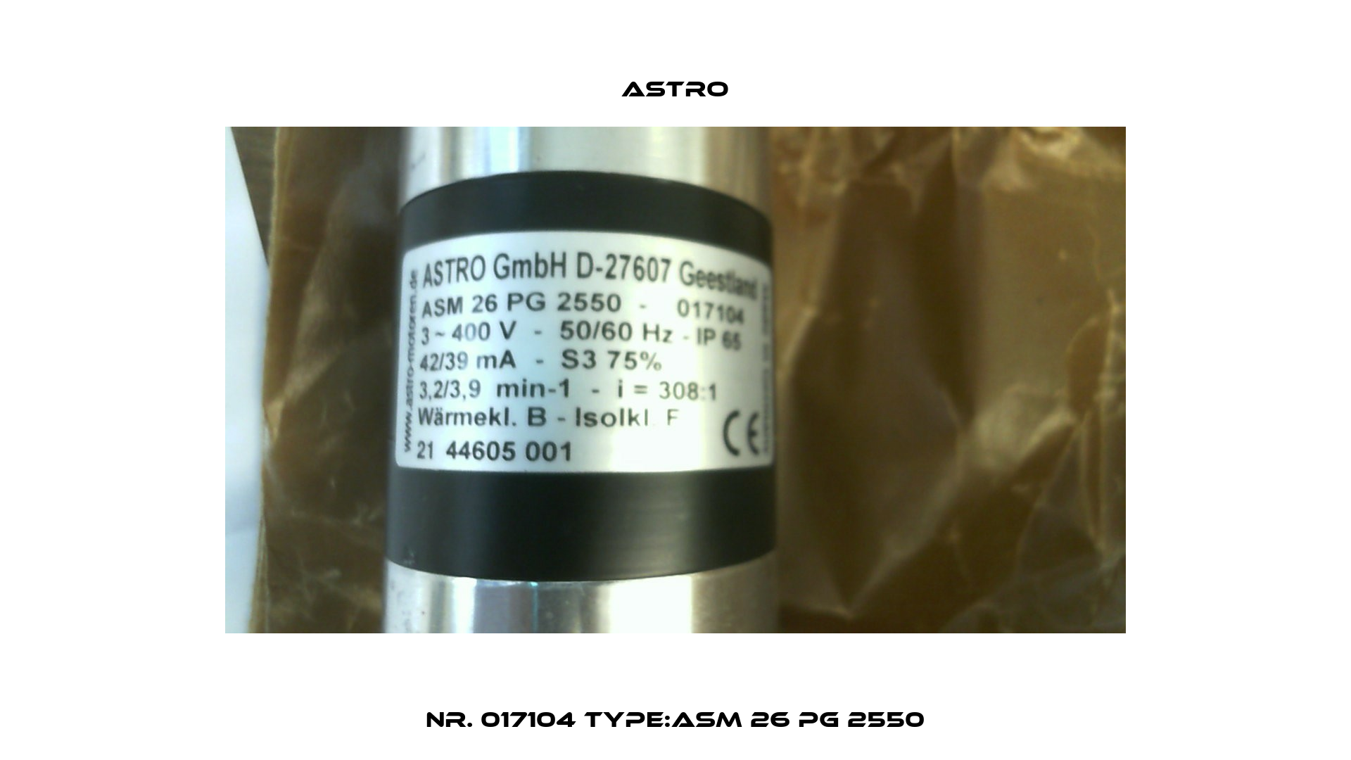 Nr. 017104 Type:ASM 26 PG 2550 Astro