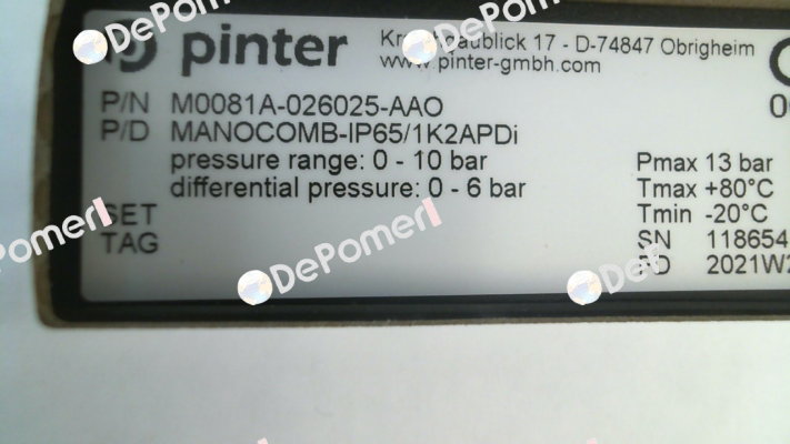 MANOCOMB-IP65/1K2APDi Pinter