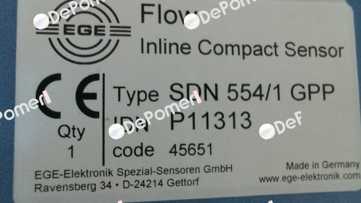 p/n: P11313, Type: SDN 554/1 GPP Ege