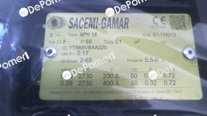 SPV18/220 (YT56SVBAA2205-1) Sacemi
