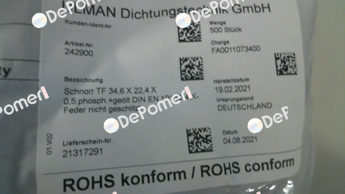 Schnorr TF 34,6 X 22,4 X 0,5 Schnorr