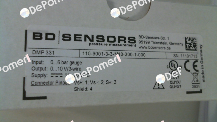 DMP 331 (110-6001-3-3-M10-300-1-000) Bd Sensors