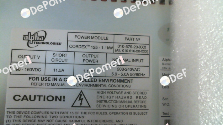 010-579-20-041 \ CXRC 125-1.1kW Alpha Technologies