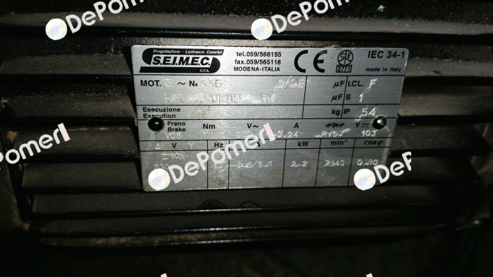 HBV 90LA 2 230.400-50 B5 Seimec (Rossi)