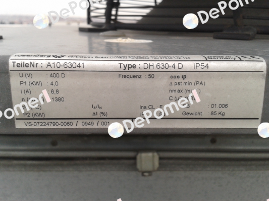 DH 630-4D IP 54, A10-63041  obsolete, replacement DHE 630-4 D.7KF  Rosenberg