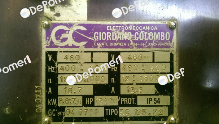 RC 135 HSK F 63 GIORDANO COLOMBO