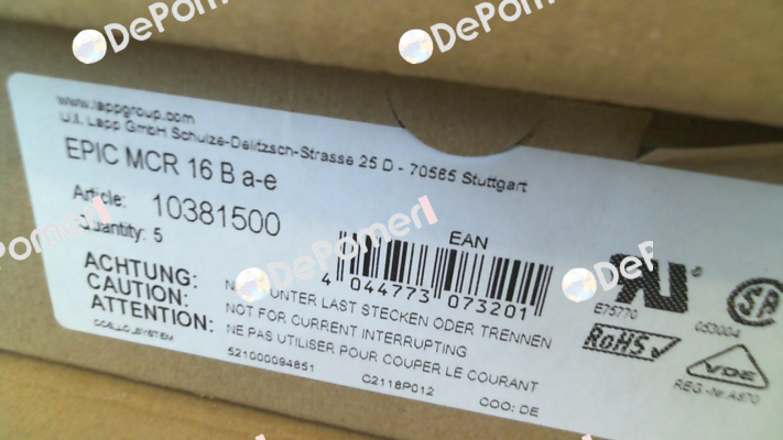 10381500 / EPIC MCR 16 B A-E Lapp Kabel