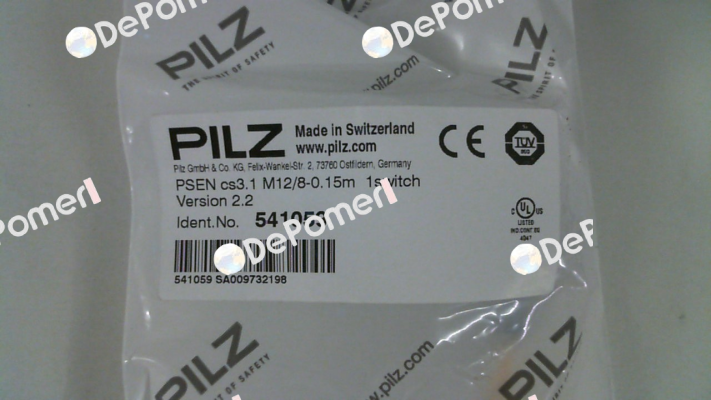 p/n: 541059, Type: PSEN cs3.1 M12/8-0.15m  1switch Pilz