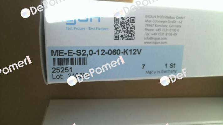 P/N: 25251, Type: ME-E-S2,0-12-060-K12V Ingun