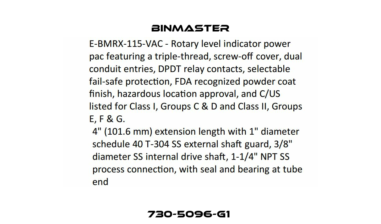 730-5096-G1  BinMaster