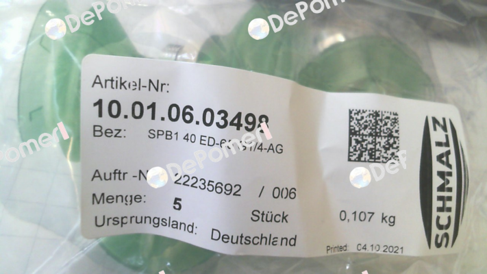 10.01.06.03498 / SPB1 40 ED-65 G1/4-AG Schmalz