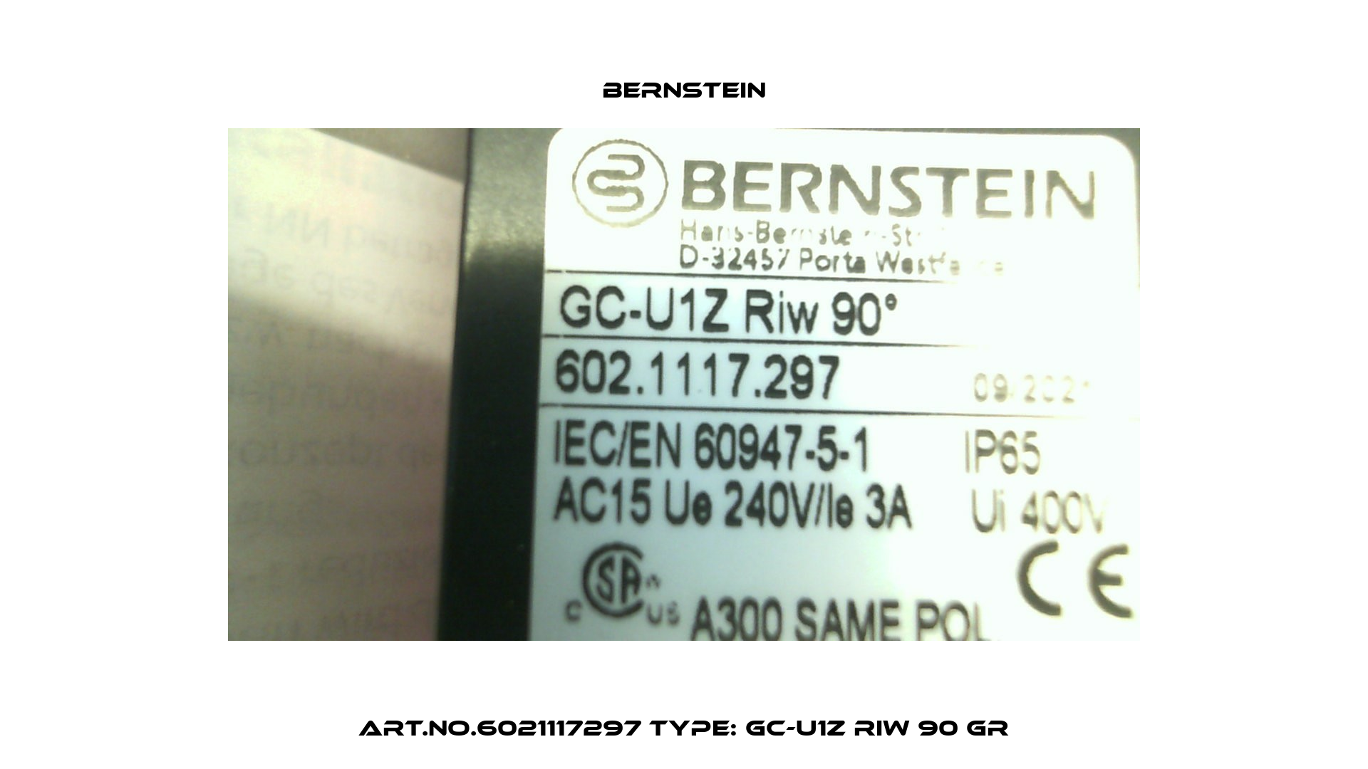 Art.No.6021117297 Type: GC-U1Z RIW 90 GR Bernstein