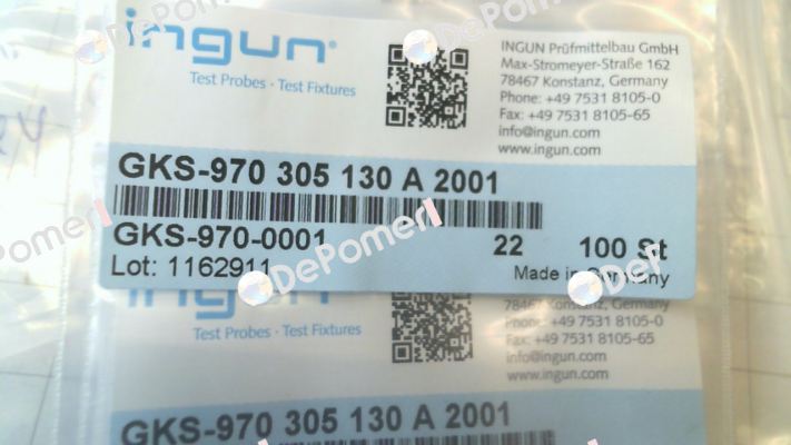 GKS-970-0001 / GKS-970 305 130 A 2001 Ingun