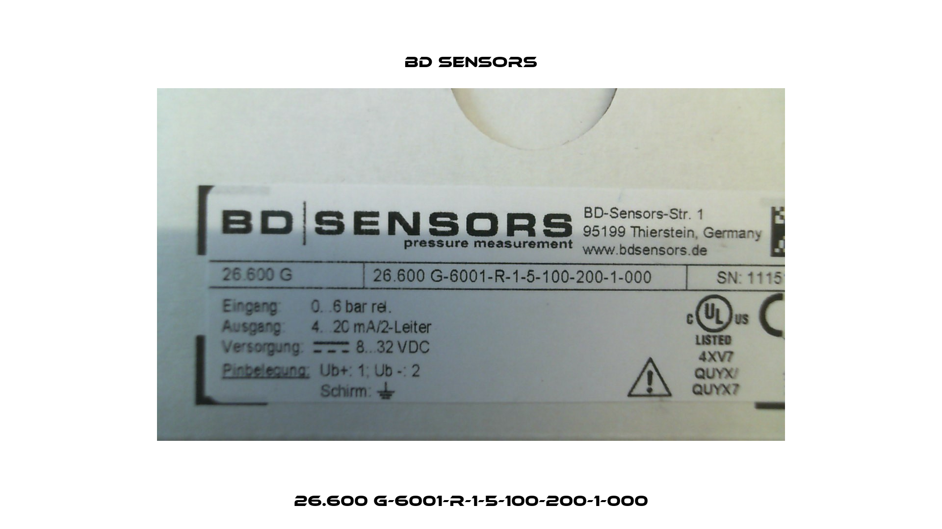 26.600 G-6001-R-1-5-100-200-1-000 Bd Sensors