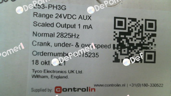 P/N: 039-27300-0024, Type: 253-PH3G - 24VDC (ANSI 12/14) CROMPTON INSTRUMENTS (TE Connectivity)