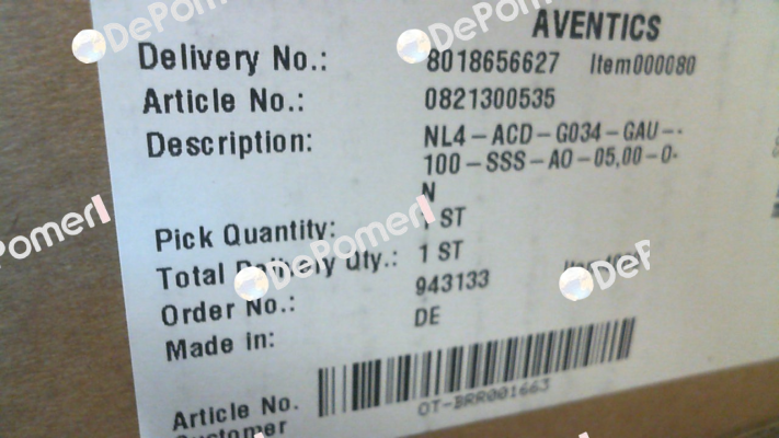 0821300535 (NL4-ACD-G034-GAU-100-SSS-AO-05) Aventics